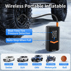 NEW 4-IN-1 Car Jump Starter With 150PSI Tire Inflator Air Pump Portable Car Battery Booster Power Bank For 12V Gas/Diesel