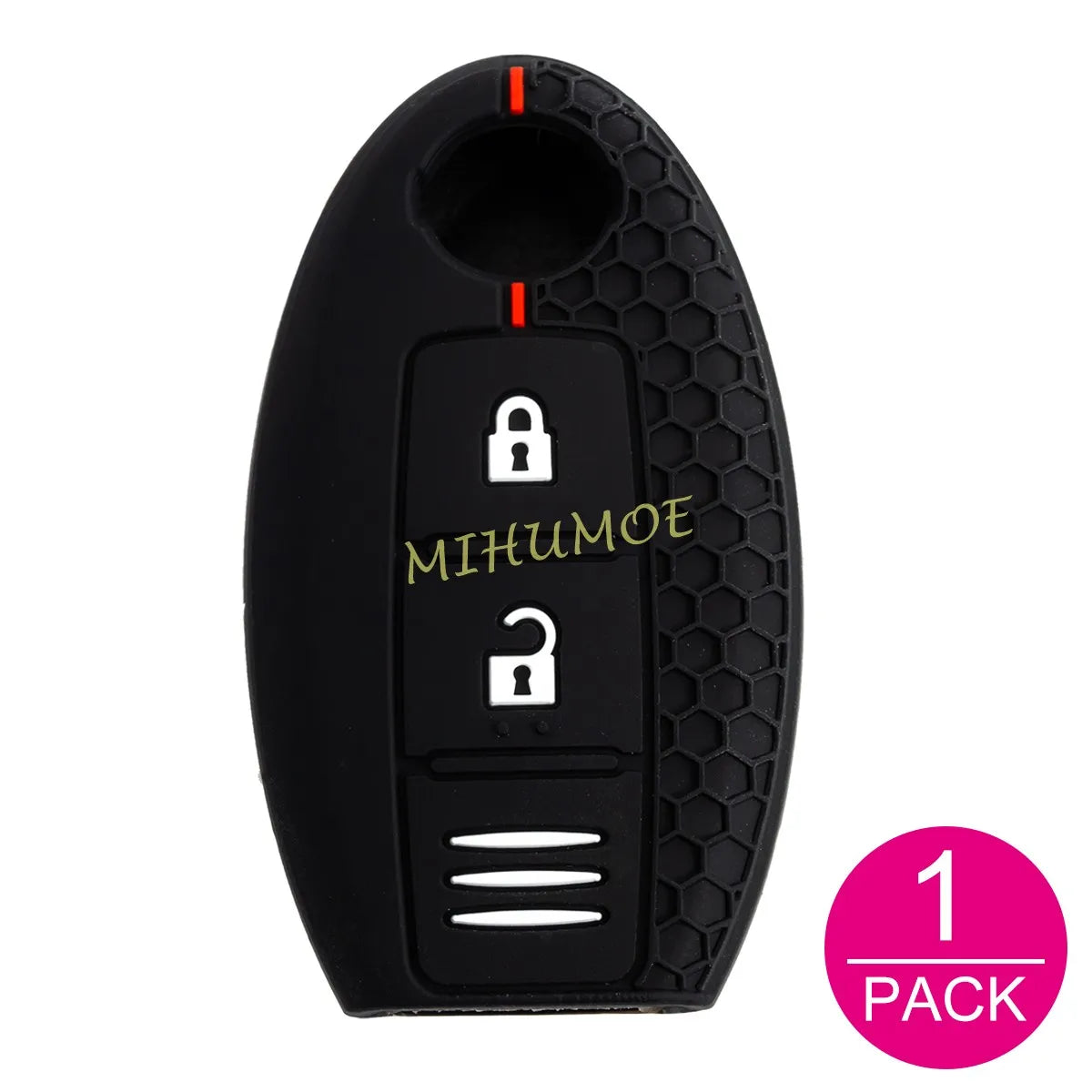 For Nissan Car Key Fob Case Cover Chain Ring X-Trail Qashqai Kicks Murano Note Micra 370Z Juke Leaf Silicone Black 2 Buttons CM World