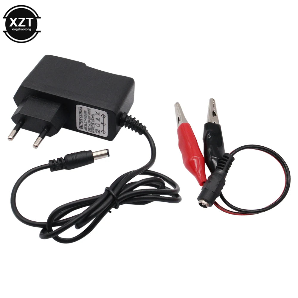 12V 1000ma Lead Acid Dry Battery Charger for Car Motorcycle 12 Volt 1A Electric Toy Tool Motor Power Charging Adapter with Clip