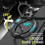 360°Rotating Hidden Metal Ring Car Holder Soft TPU+Hard PC Bumper Phone Case For IPhone 15 Pro Max 13 12 11 14 16 Pro Max Plus Car Mobile World