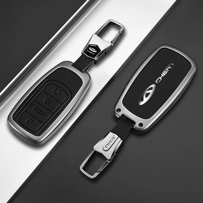 Zinc Alloy Car Key Cover For Chery Tiggo 7 Pro Smart Remote Key Case Shell Anti‑Drop Keychain Auto Accessories