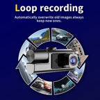 Car Dvr HD 1080P Dash Cam 3Lens Front Inside Rear Wide Angle Loop Recording Night Vision G-sensor Camera Vehicle Accessories