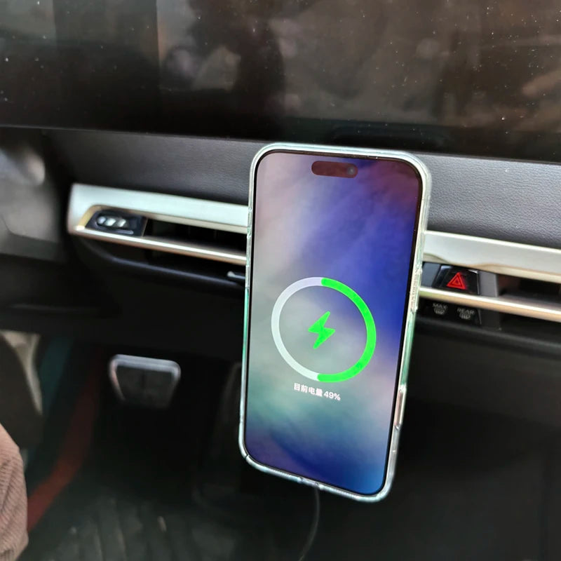For BMW 5 Series I5 G60 X5 X6 IX 2023 2024 2025 Car Front Air Outlet Phone Magnetic Wireless Charger Holder 15W Accessories Trim CM World