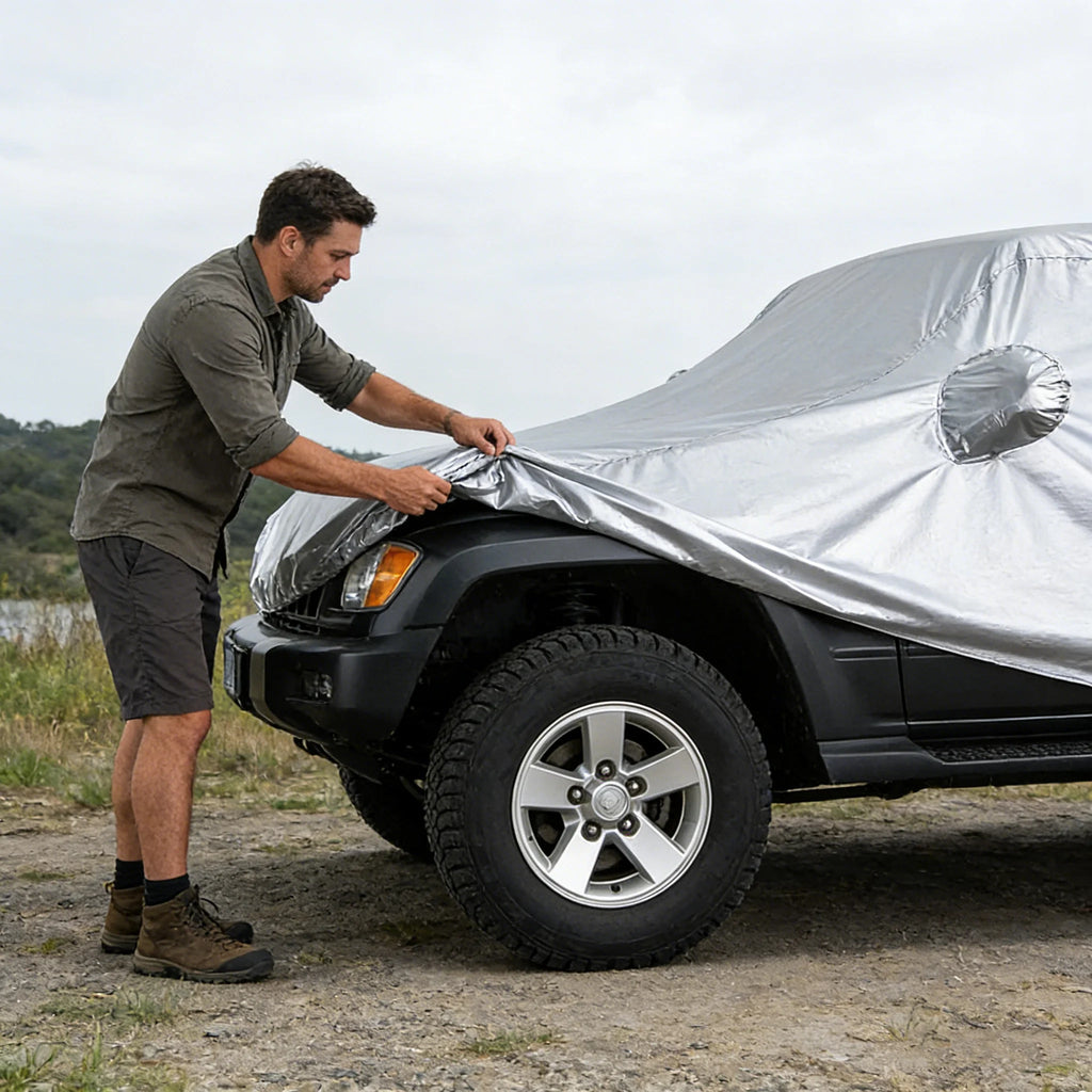 Universal SUV Full Car Covers Outdoor Waterproof Sunshade Rain Snow Dust Resistant UV Protection Cover for SUV Sedan Hatchback Car Mobile World