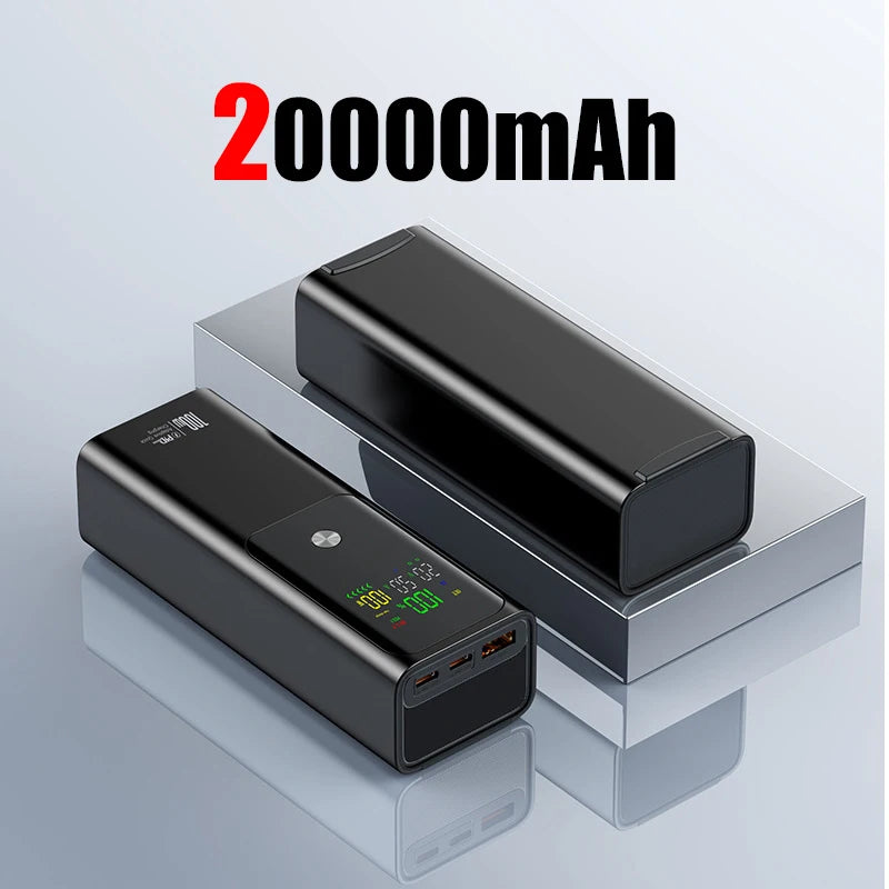 50000mAh Portable Color Screen Power Bank Supports PD100W Bidirectional Fast Charging Suitable For IPhone Laptop Samsung Xiaomi Car Mobile World