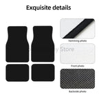 Pure Black Car Floor Mats Custom Solid Color Non-Slip Carpets Rugs Front & Rear Car Foot Mats Set of 4 Pieces Auto Accessories
