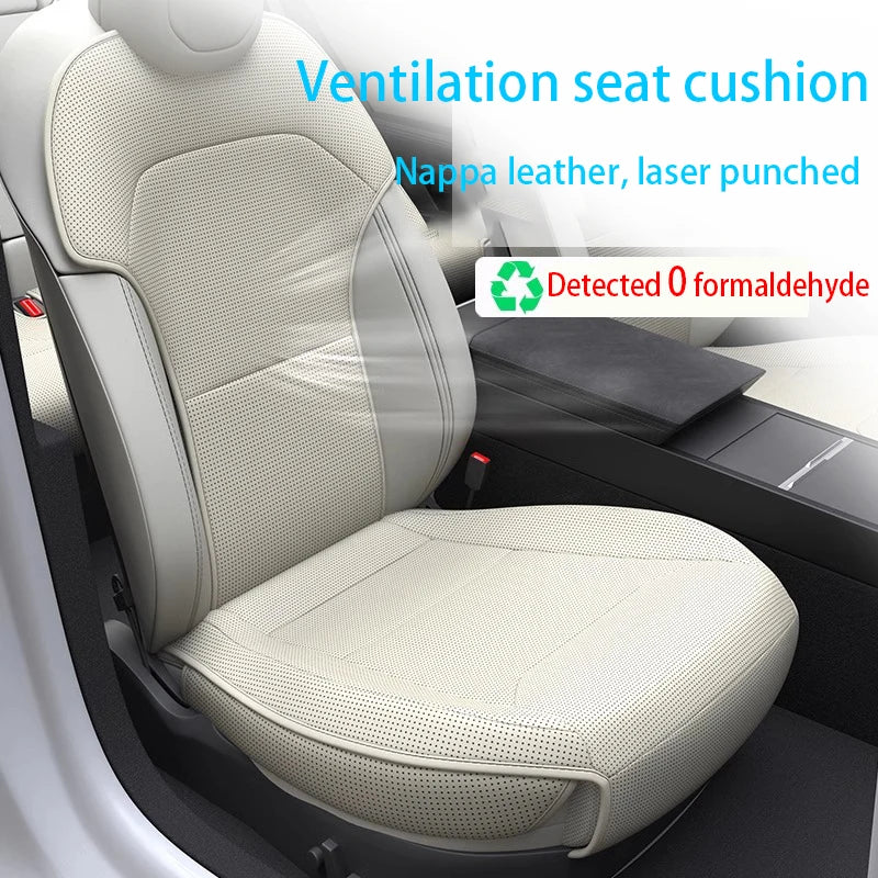 Car Seat Mats For Tesla Model Y Juniper 2025 Breathable All Season Back Seat Pad Protector Covers Nappaleather Cushion Accessori CM World