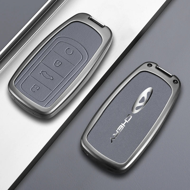 Zinc Alloy Car Key Cover For Chery Tiggo 7 Pro Smart Remote Key Case Shell Anti‑Drop Keychain Auto Accessories