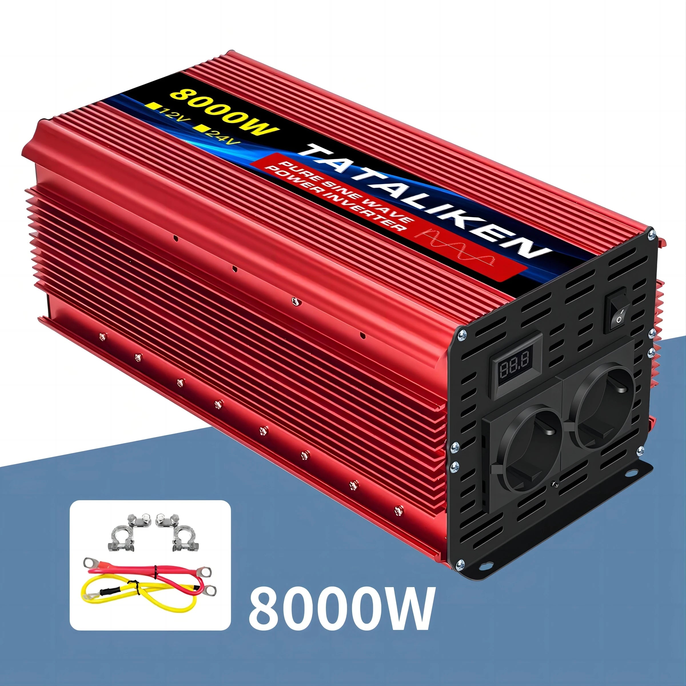 Inverter Pure Sine Wave  2500W/3500W/4500W/5000WDC 12V/24V to AC 220V 230V Voltage Transfer Converter Charging Adapter EU Socket CM World