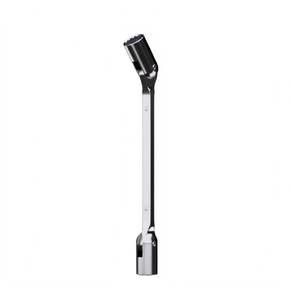 Flexible Head Socket Wrench Double Ended Spanner CR V Steel Automotive Tool For Tight Space Nut Removal Tasks