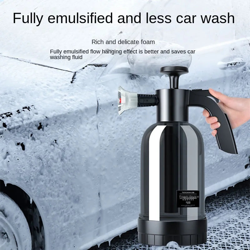2L Hand Pump Foam Sprayer with 3 Types of Nozzle Hand Pneumatic Foam Cannon Snow Foam Car Wash Spray Bottle Car Window Cleaning CM World