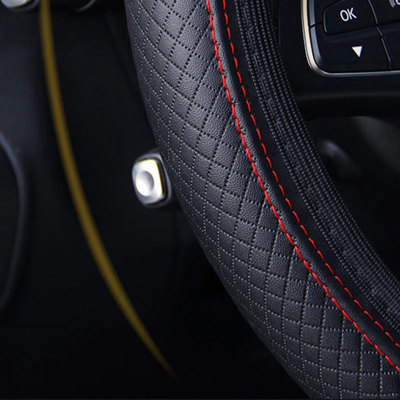 Universal Car Steering Wheel Cover Microfiber Leather Protection Cover Anti Slip Breathable for 37-39cm Steering Wheel Protector CM World