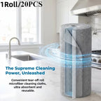 1Roll/20PCS Ultra-fine Fiber Cleaning Cloth, Reusable Disposable Towels for Household Kitchens,Roll Shaped Tear Off Wiping Wipes