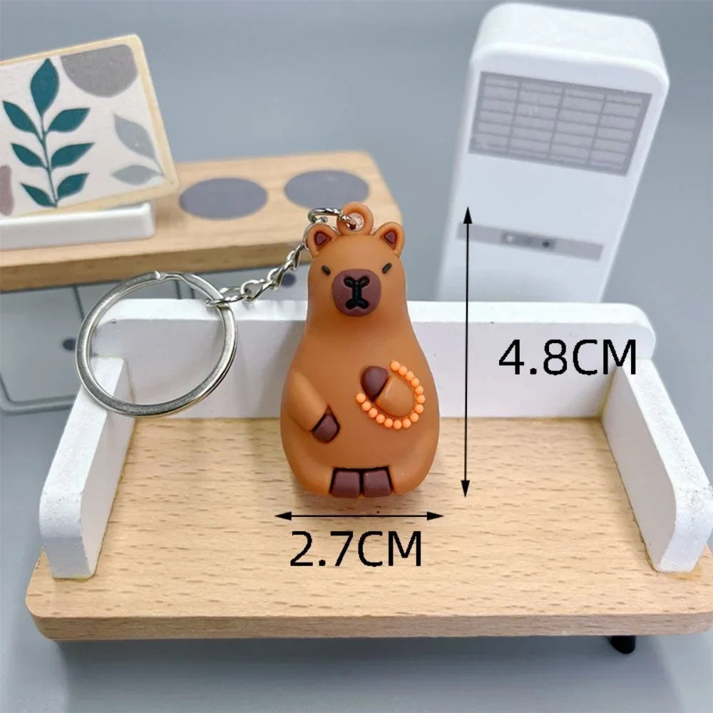 Creative Cute Capybara Keychains For Car Keychain Anime Cartoon Capibala Pendant  Women Doll Keyring Charm Holiday Gifts Jewelry CM World