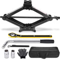 2.5 Ton Car Jack Kit Scissor Jack 5511 lbs Tire Jack Tool Universal Car Emergency Kit with Lug Wrench Tire Changing for Car SUV CM World