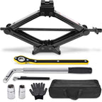 2.5 Ton Car Jack Kit Scissor Jack 5511 lbs Tire Jack Tool Universal Car Emergency Kit with Lug Wrench Tire Changing for Car SUV CM World