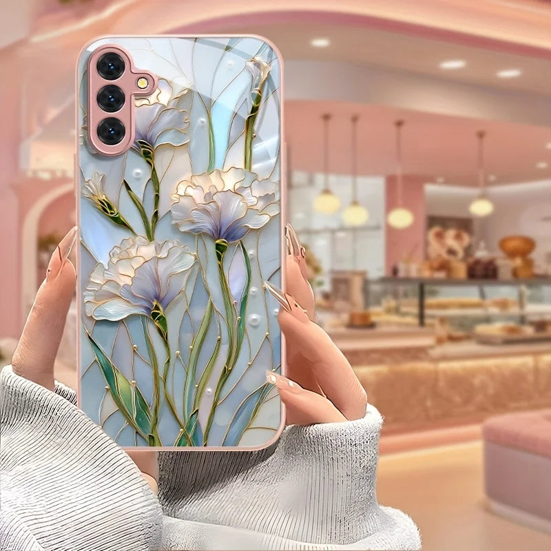 Tempered Glass Phone Case For Samsung S25 Ultra S26 S24 S23 S21 FE S22 Plus A56 5G A57 A55 A54 A17 A36 A53 A52S A34 Cases Cover Car Mobile World