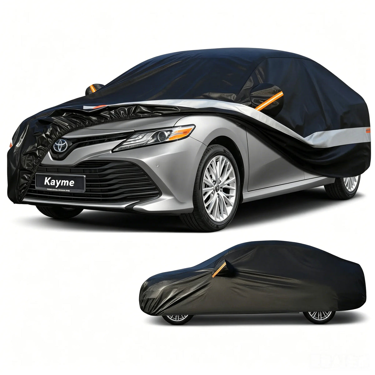 10 Layers Thick Car Cover 100% Waterproof Outdoor Rain Snow UV Dust Sun Protection Full Body Auto Cover All Season Universal Fit