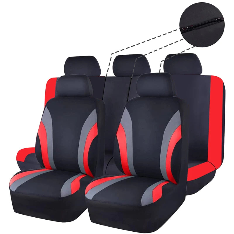 Polyester Fabric Car Seat Covers Rear Seat Backest With 3 Zipper Can Split Universal Size Seat Covers Fit For Most Car SUV Truck