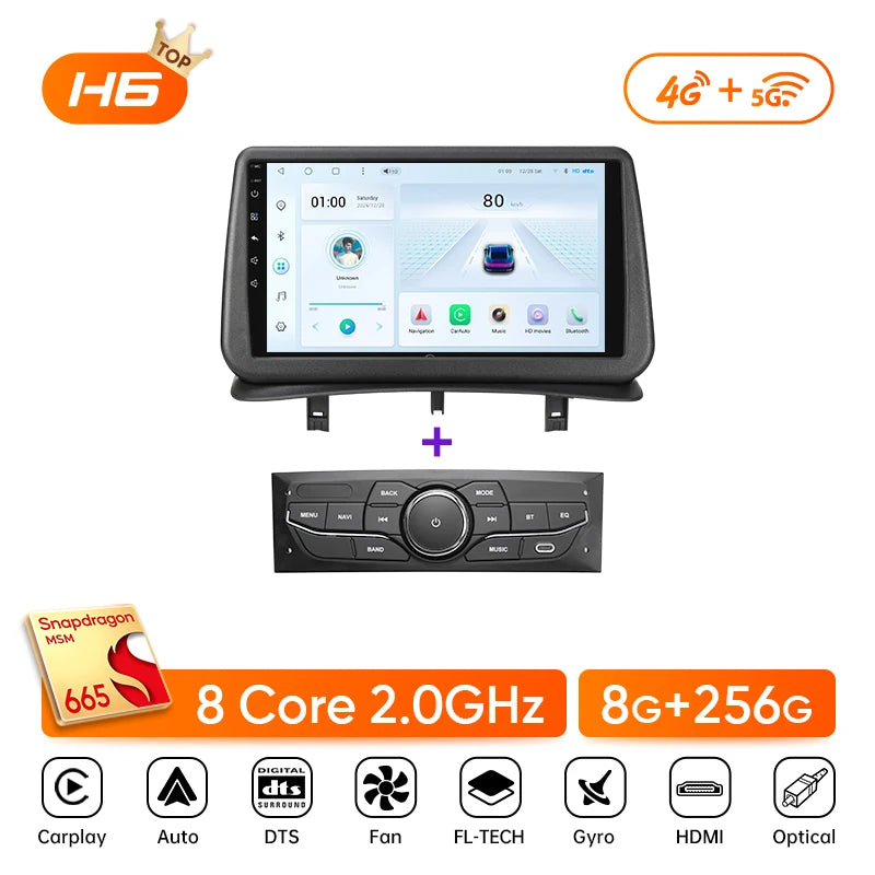 Ainavi Car Radio for Renault Clio 3 2005-2014 Wireless CarPlay Android Auto 4G Multimedia Player Navigation GPS 2din Autoradio CM World