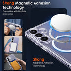 Transparent Magnetic Case for Samsung Galaxy S26 Ultra/S26+/S26 with 2 Pcs Fingerprint Unlock Screen Protector Shockproof -Clear