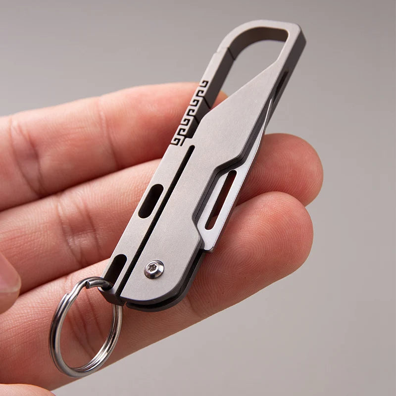 Super Lightweight Men Titanium Waist Hanging Keychain Portable With Folding High Hardness D2 Steel Small Knife Car Key Chain CM World