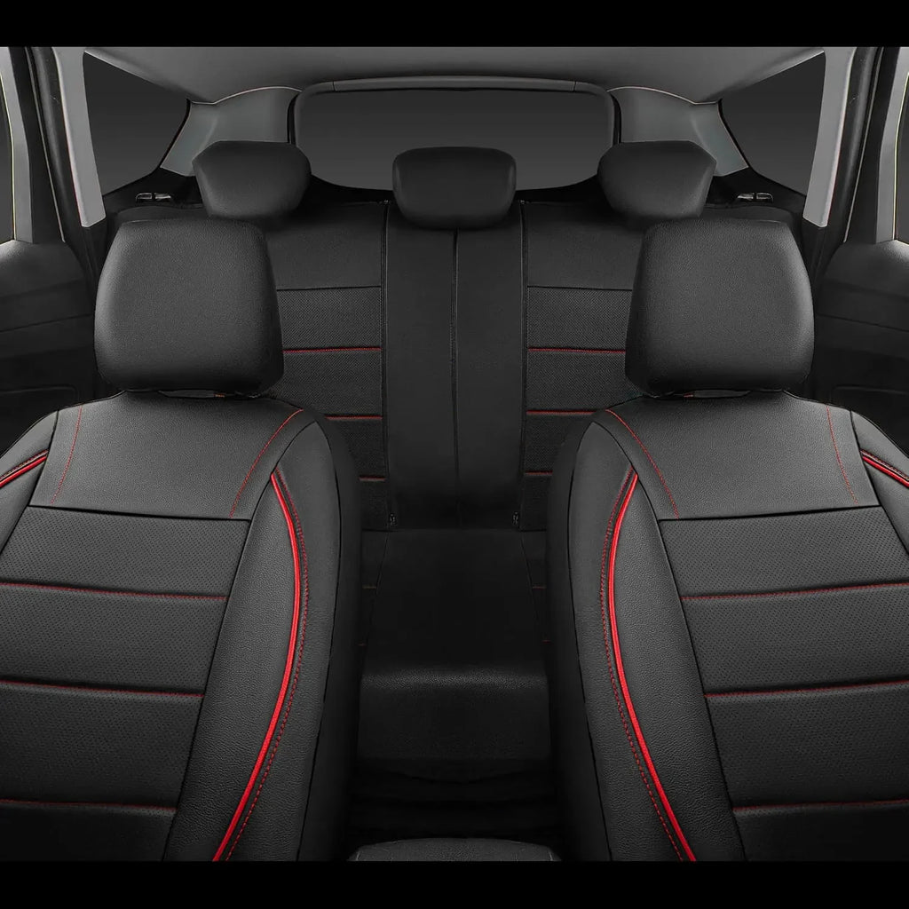 Universal PU Leather Car Seat Covers Simple Style Breathable 5 Seat Car Seat Cover, Auto Chair Protector Interior Accessories