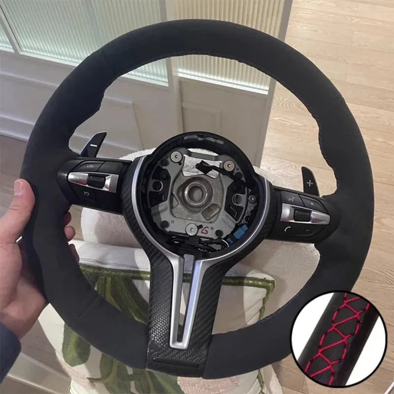DIY Car Steering Wheel Cover Suede For BMW M Sport F30 F31 F34 F10 F11 F07 X1 X2 X3 F25 F32 F33 F36 F48 F39 Car Accessories CM World