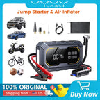 Vyvylabs 12v Car Jump Starter Power with Air Compressor 6000mAh Bank Portable Wireless Air Pump Auto Emergency Booster Starter