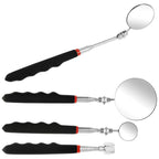 360° Inspection Mirror LED Light Telescoping Mirrors Extend Mechanic Tools Inspection Mirror Telescopic Handle Repairing Tools CM World