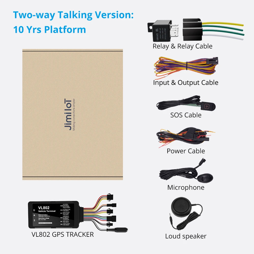 Jimi VL802 Vehicle Tracker 4G GPS Locator Car Tracking Device For Car Fleet Management Remote Cut-off Anti-thieft Free APP Web CM World