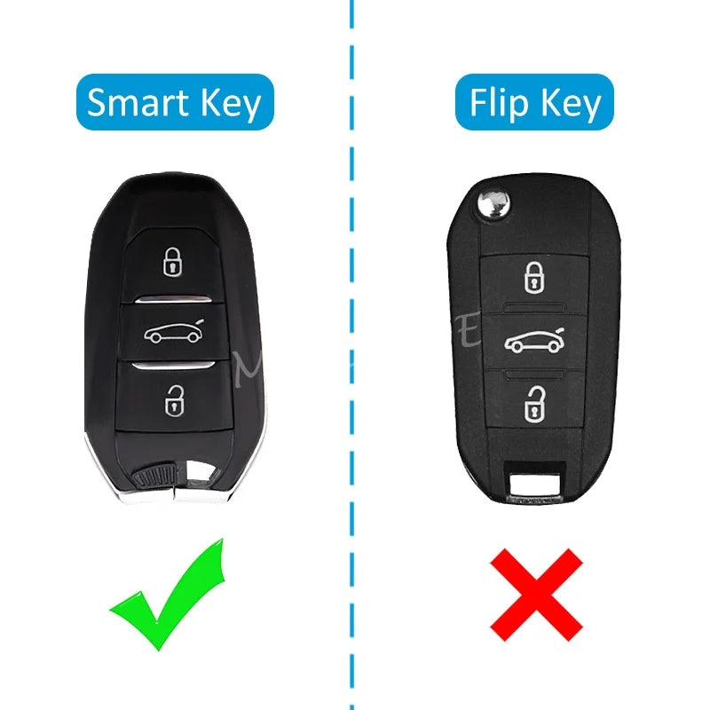 For Peugeot 208 308 508 2008 3008 5008 Key Case Cover Fob Keychain Black TPU For DS 3 7 9 For Citroen C3/C5 Aircross C4 Picasso CM World
