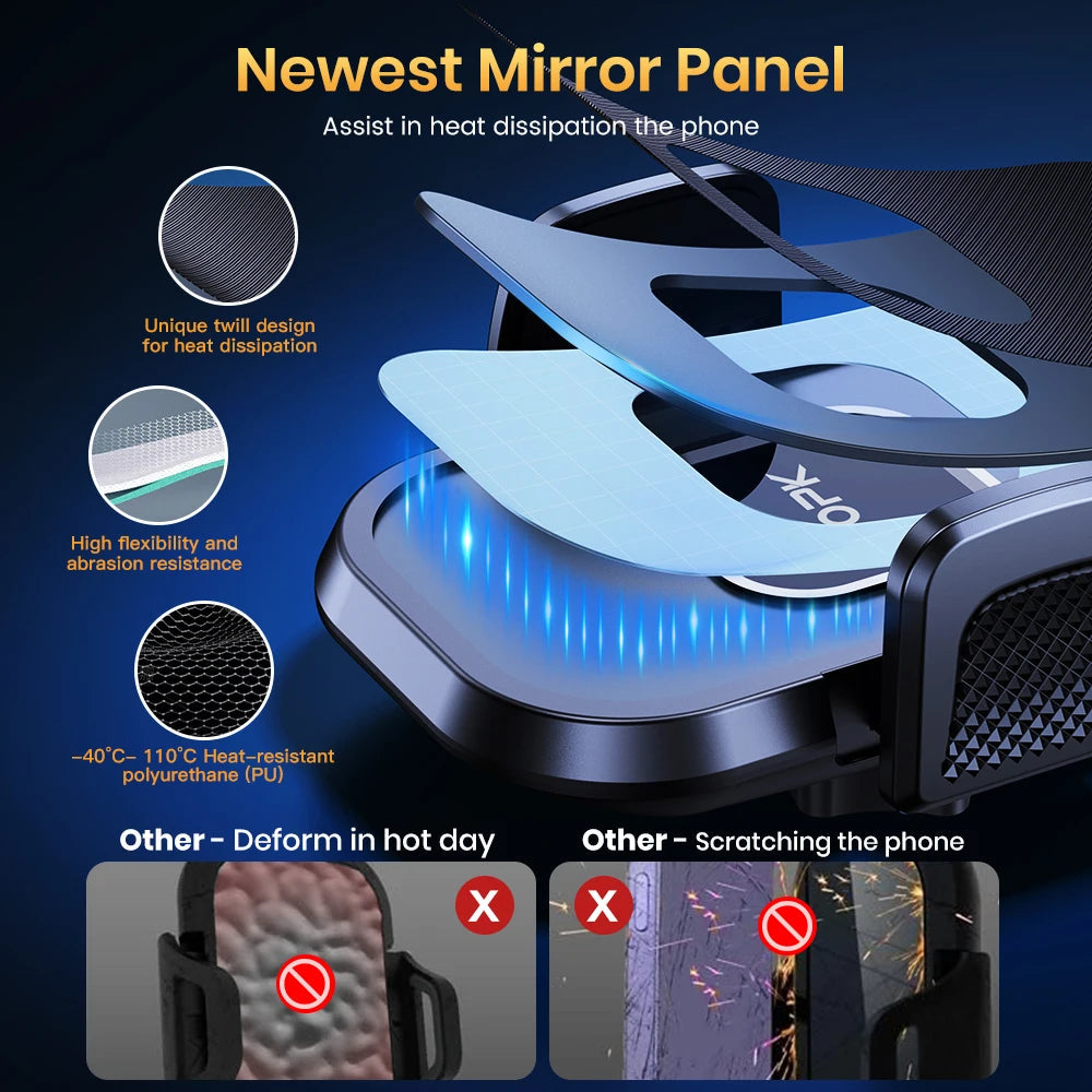 TOPK Upgraded Car Phone Mount for Dashboard, Secure and Stable Hands-Free Cell Phone Holder Compatible with All Smartphones CM World