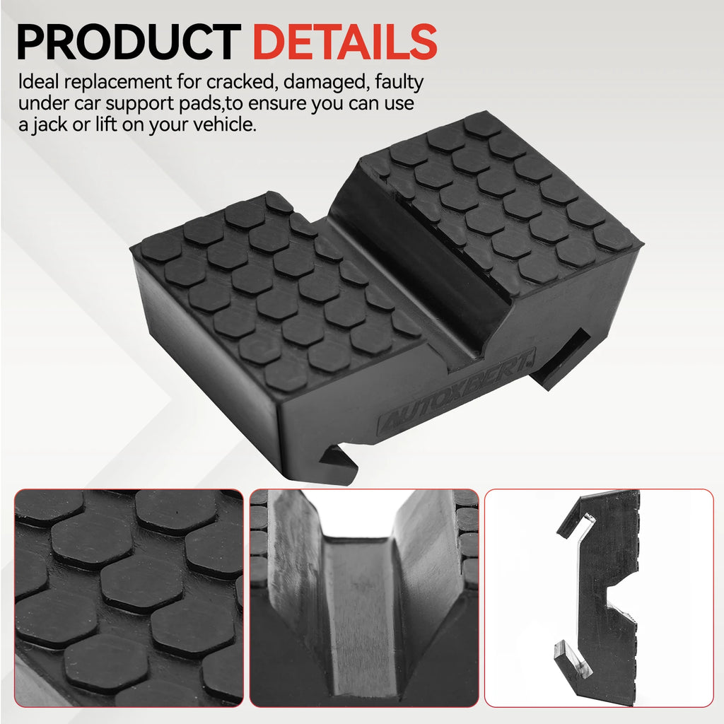 Car Rubber Slotted Jack Stand Pad Pad Bottle Lift Saddle Adapter Repair Tool Frame Stand Rail Pinch Weld Adaptor Rail Protector CM World