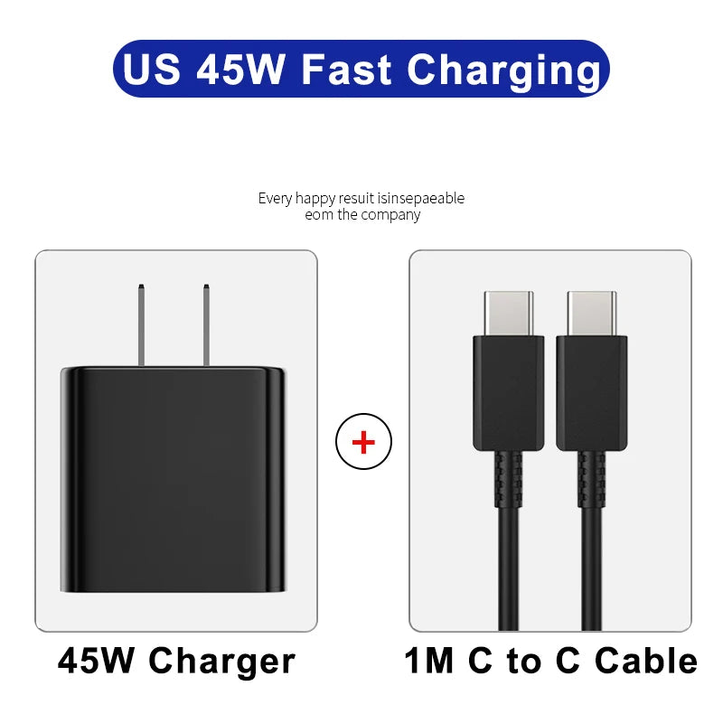 PD 45W USB C Charger Super Fast Charging Adapter For Samsung Galaxy S24 S23 S22 S25 Ultra A55 A16 A56 Phone Charger Type C Cable Car Mobile World