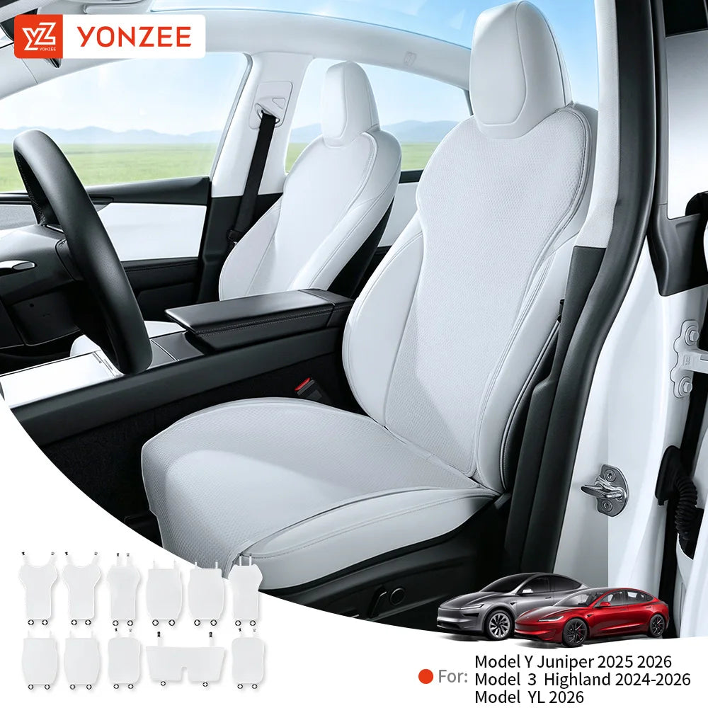 YZ for Tesla Model 3 Y YL 6-Seater Car Seat Cover Cushion Comfort Anti-Slip Cooling Backrest Cushion Seat Pad Car Accessory 2026 Car Mobile World