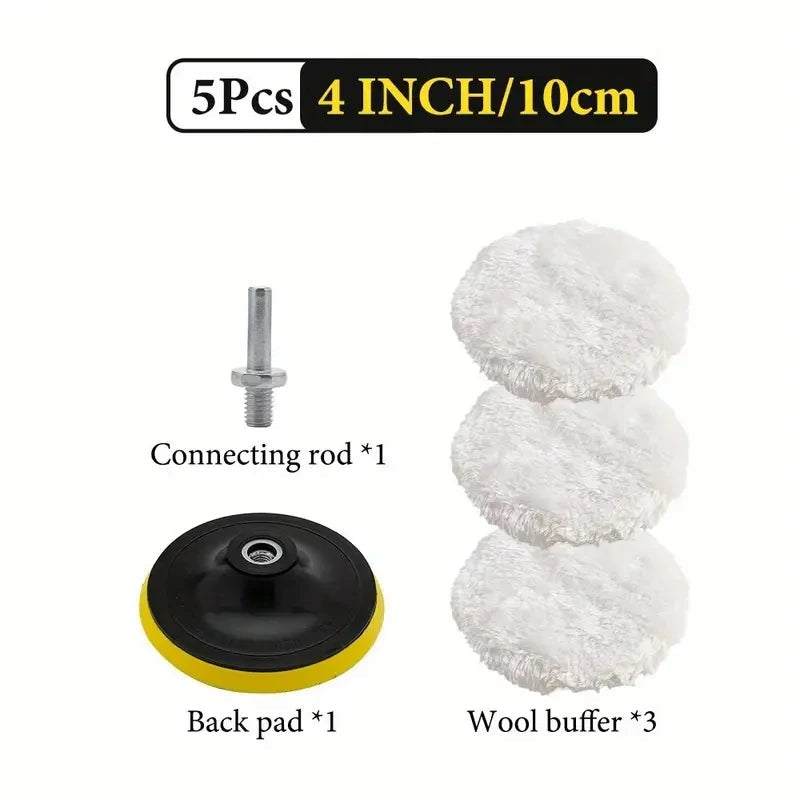 5-piece set of car beauty waxing and polishing disc cleaning brushes CM World