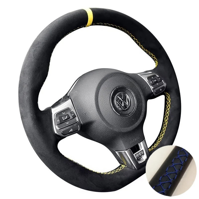 Customized Car Steering Wheel Cover Braid For Volkswagen VW Golf 6 GTI MK6 VW Jetta GLI Golf R20 Tiguan R-Line CM World