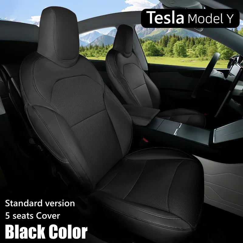 For Tesla New Model Y Juniper 2025 2026 Car Seat Cover Nappa Leather & 8 Grade Anti Fouling Wholesale Price Interior Accessories