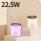22.5W Super Fast Charging Power Bank with Built-in Cable 20000mAh Portable Ultra-Thin and Mini Car Mobile World