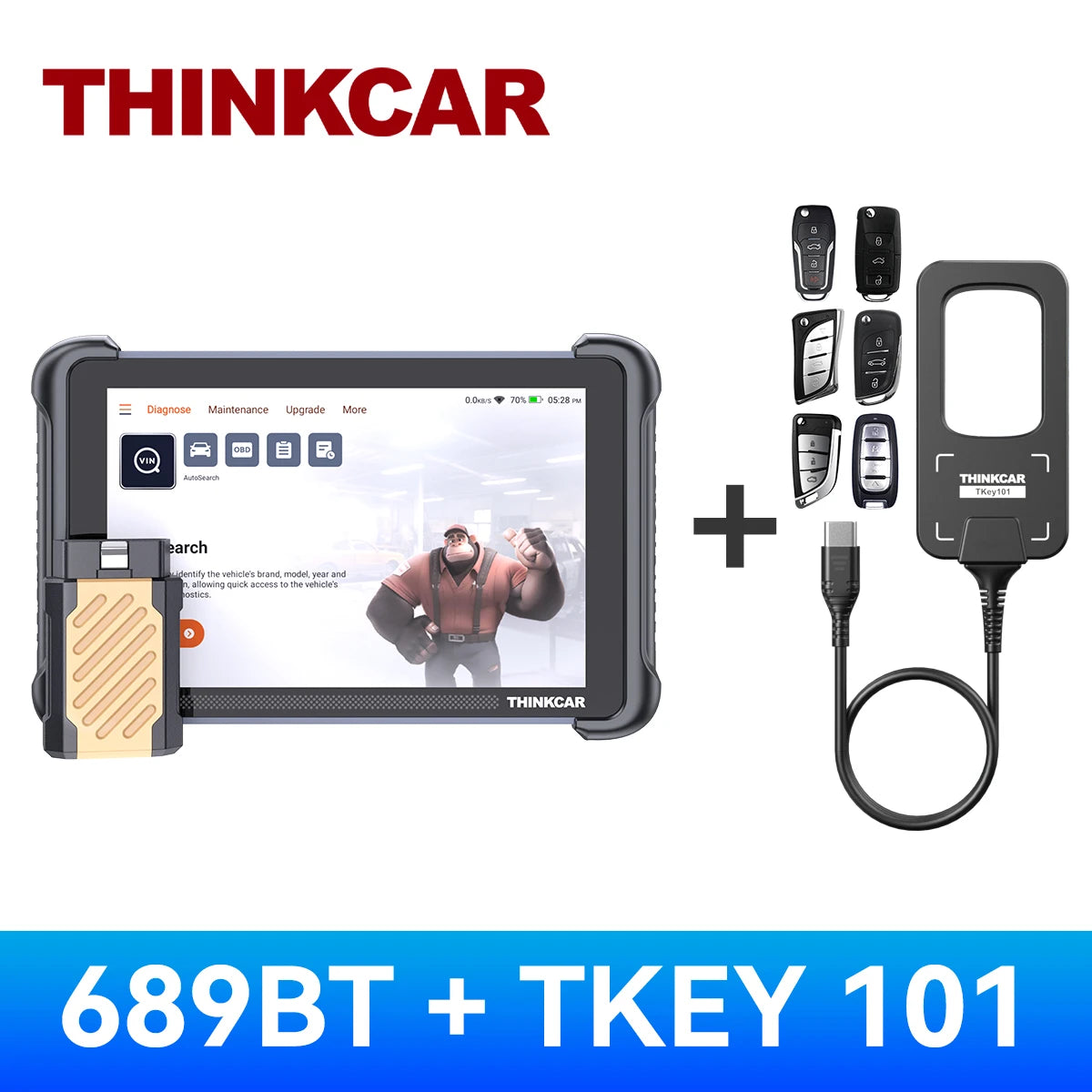 THINKCAR THINKSCAN 689BT IMMO TPMS Programming Automotive Diagnostic Tool Active Test ECU Coding CANFD DOIP 34Reset Obd2 Scanner Car Mobile World