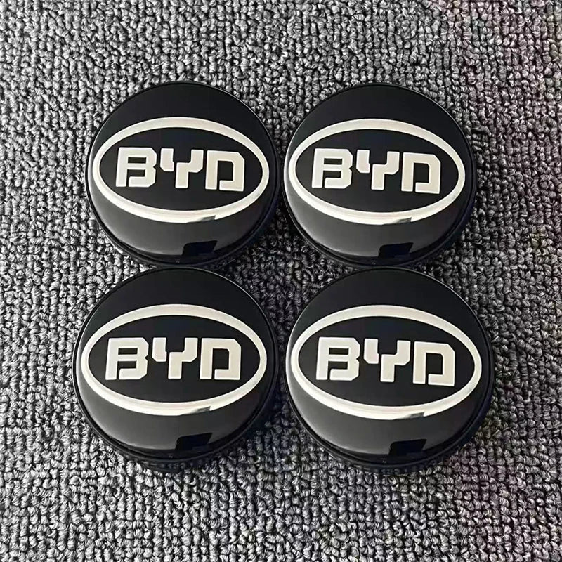4pcs 55/58/68mm Car Wheel Center Hub Cap Badge Emblem Decal Wheel Sticker For BYD Atto 3 Yuan Plus Song Plus Seal Dolphin Seali CM World