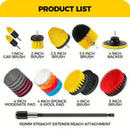 7-Piece Drill Brush Attachment Set, Cleaning Brush Tool Kit, Multi-Purpose Drill Brush with Extension Pole for Floor, Automotive CM World
