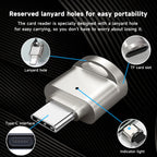 Type C OTG To TF Adapter Micro-SD Memory Card Reader Compatible with Laptops, Tablets, and Smartphones , with chain port Car Mobile World
