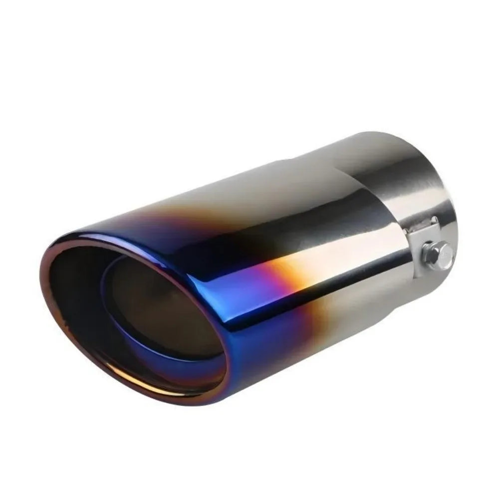 2.5" Stainless Steel Chrome Trim Car Auto Exhaust Muffler Tip Pipe Rear Tail Throat for Most Cars DIY Parts Accessories