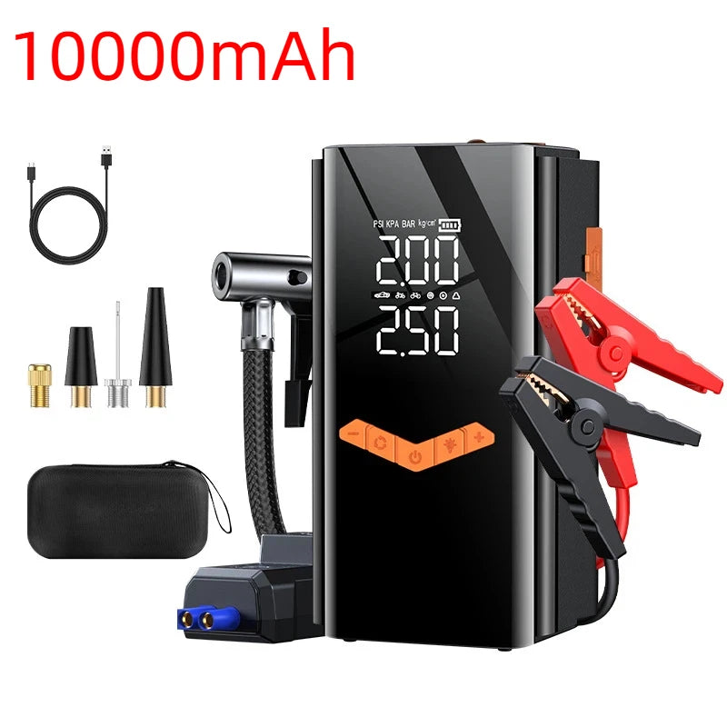 2026NEW 4-IN-1 Car Jump Starter With 150PSI Tire Inflator Air Pump Portable Car Battery Booster Power Bank For 12V Gas/Diesel