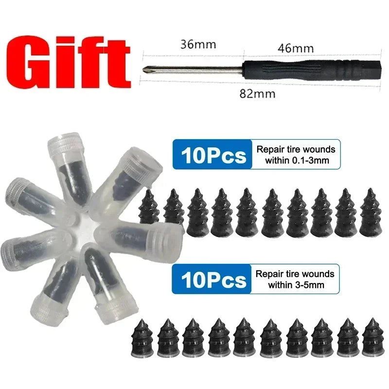 20/40/60PCS Car Motorcycle Vacuum Tyre Repair Nails Truck Scooter Bike Tire Puncture Repair Tubeless Tools