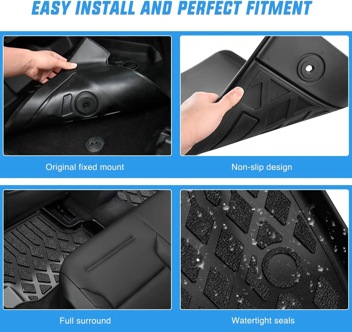 Nilight TPE Custom Fit TPE Floor Mats for Chevy Equinox 2025 Equinox EV 2024-2025 Malibu 2016-2025 Cruze 2016-2020 Blazer 2019-2023 Colorado Crew Cab 2015-2022 Trax 2024-2025 All Weather Waterproof