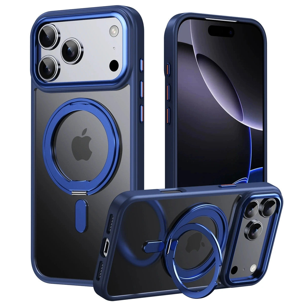 Magnetic 360° Rotation Stand Phone Case for iPhone 17 Pro Max Case iPhone 17 MagSafe Funda iPhone 17 Pro with Ring Holder Cover Car Mobile World
