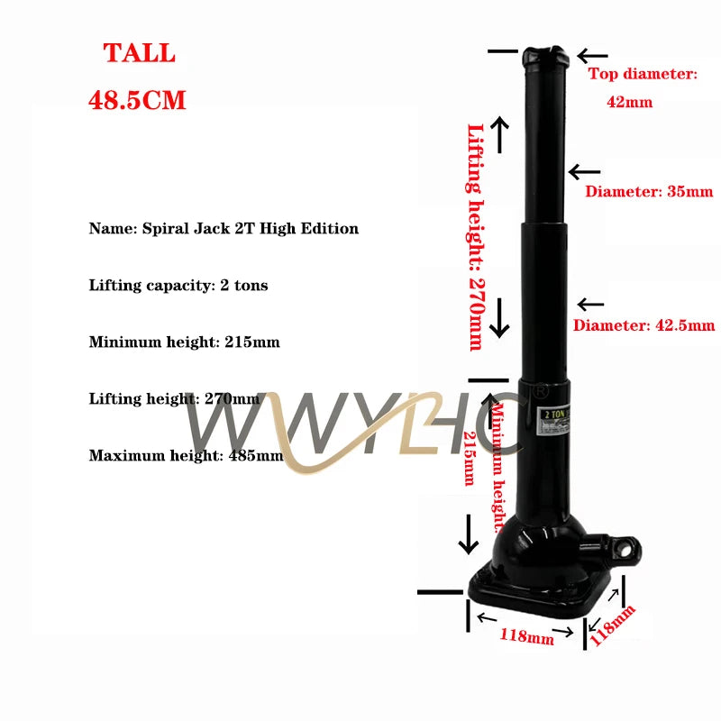 NEW High Quality Screw Jack Double Section 2 Tons Vertical Hand Jack Vehicle Maintenance Mechanical Top Mine Professional Top